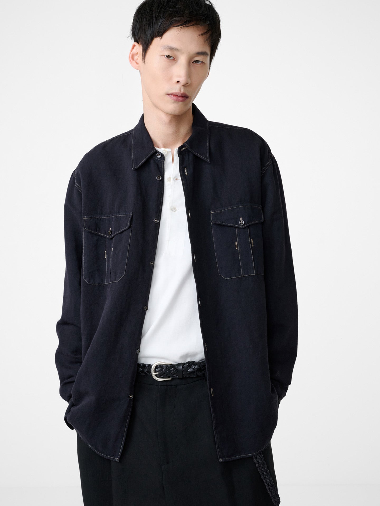UTILITY POCKET SHIRT, BLACK GRAPE