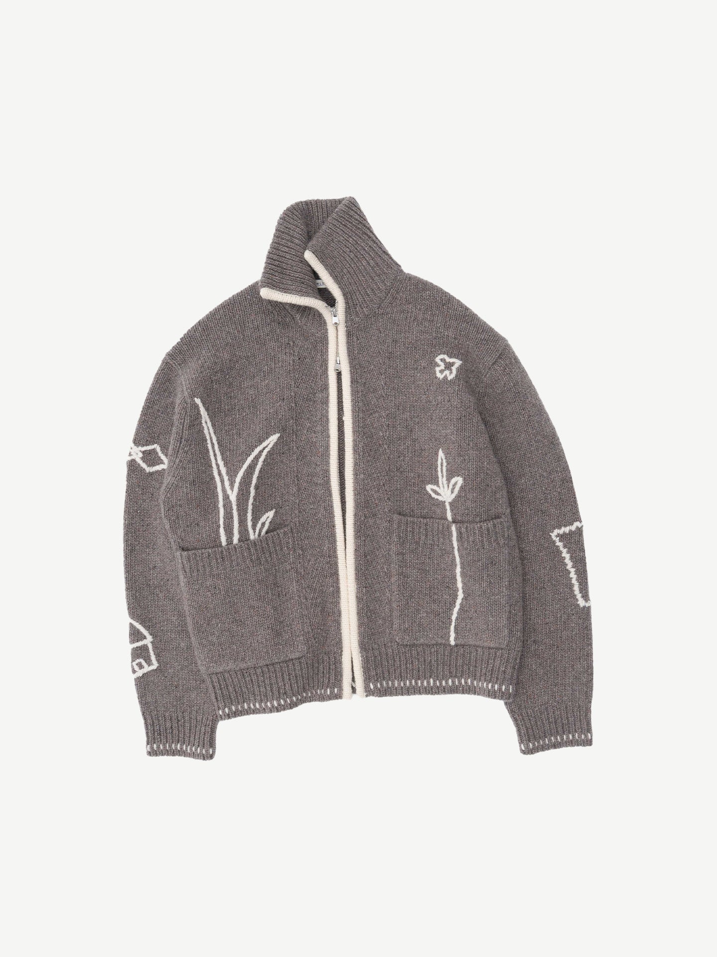 NOON KNIT JACKET, GREY