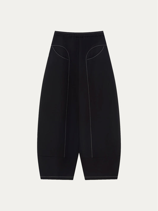 FOLDING WIDE SWIM TROUSERS, Black