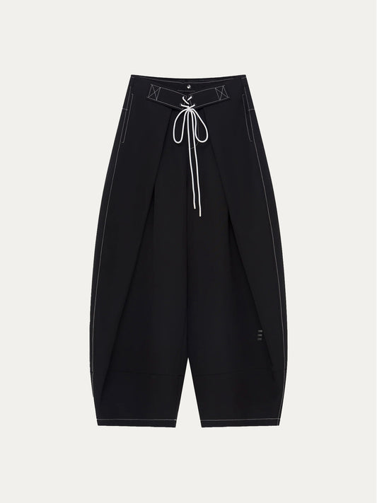 FOLDING WIDE SWIM TROUSERS, Black
