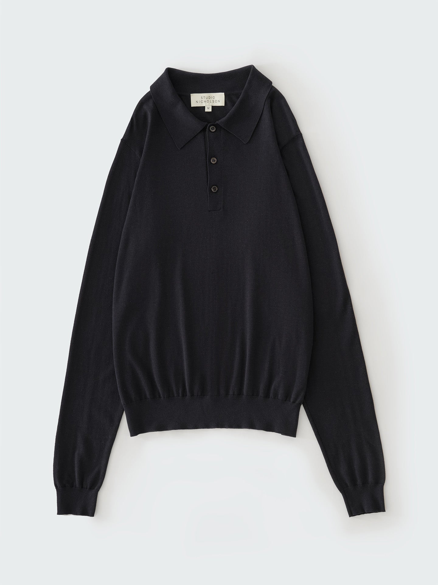 LONG SLEEVE POLO, DARK NAVY