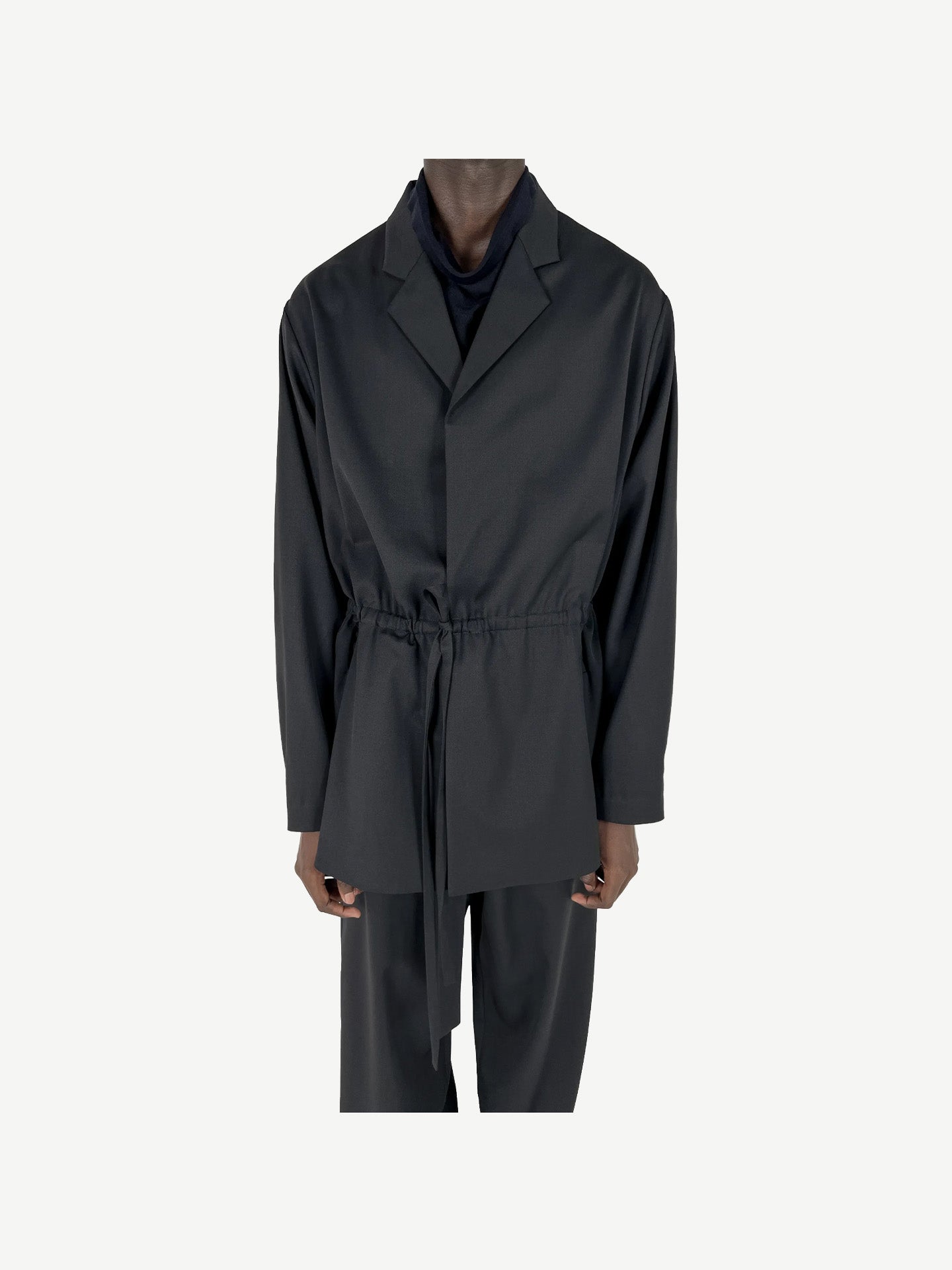 LAAN GATHERED BLAZER, CROW BLACK