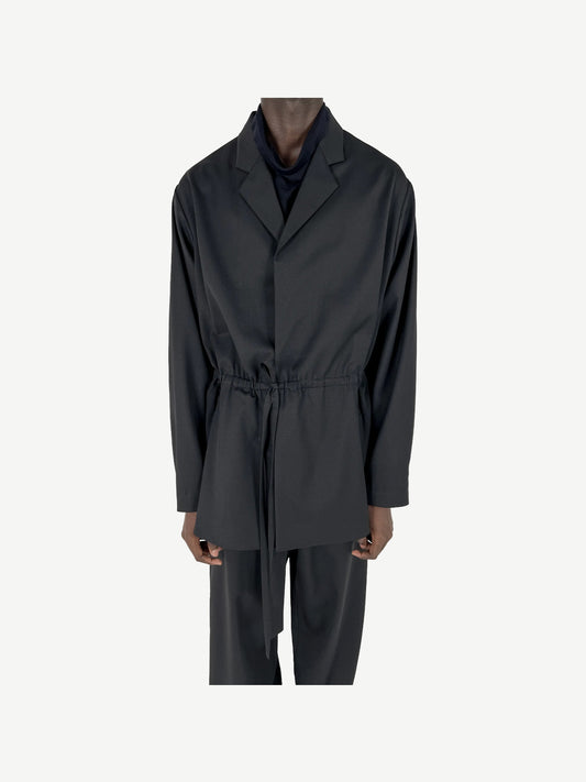 LAAN GATHERED BLAZER, CROW BLACK