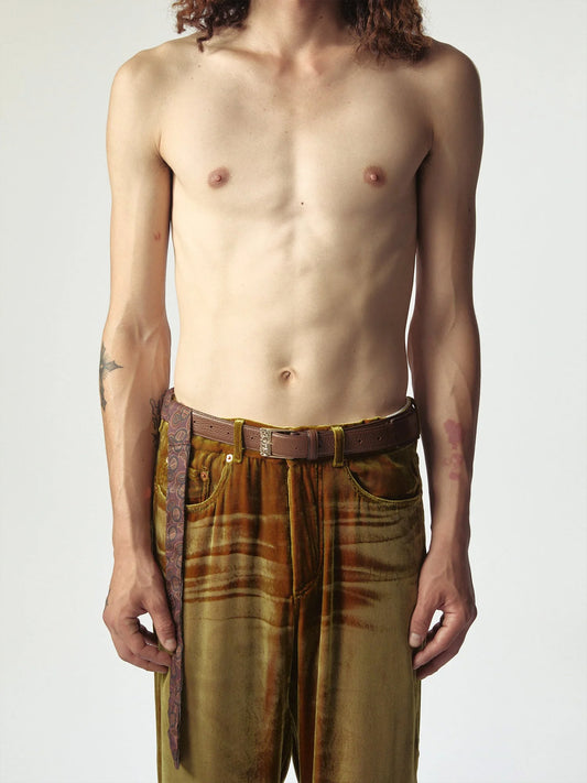 FOULARD BELT, Brown