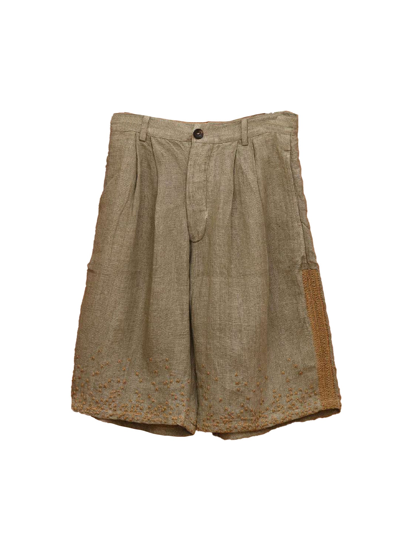 EMBROIDERED SHORTS, Pista/Beige