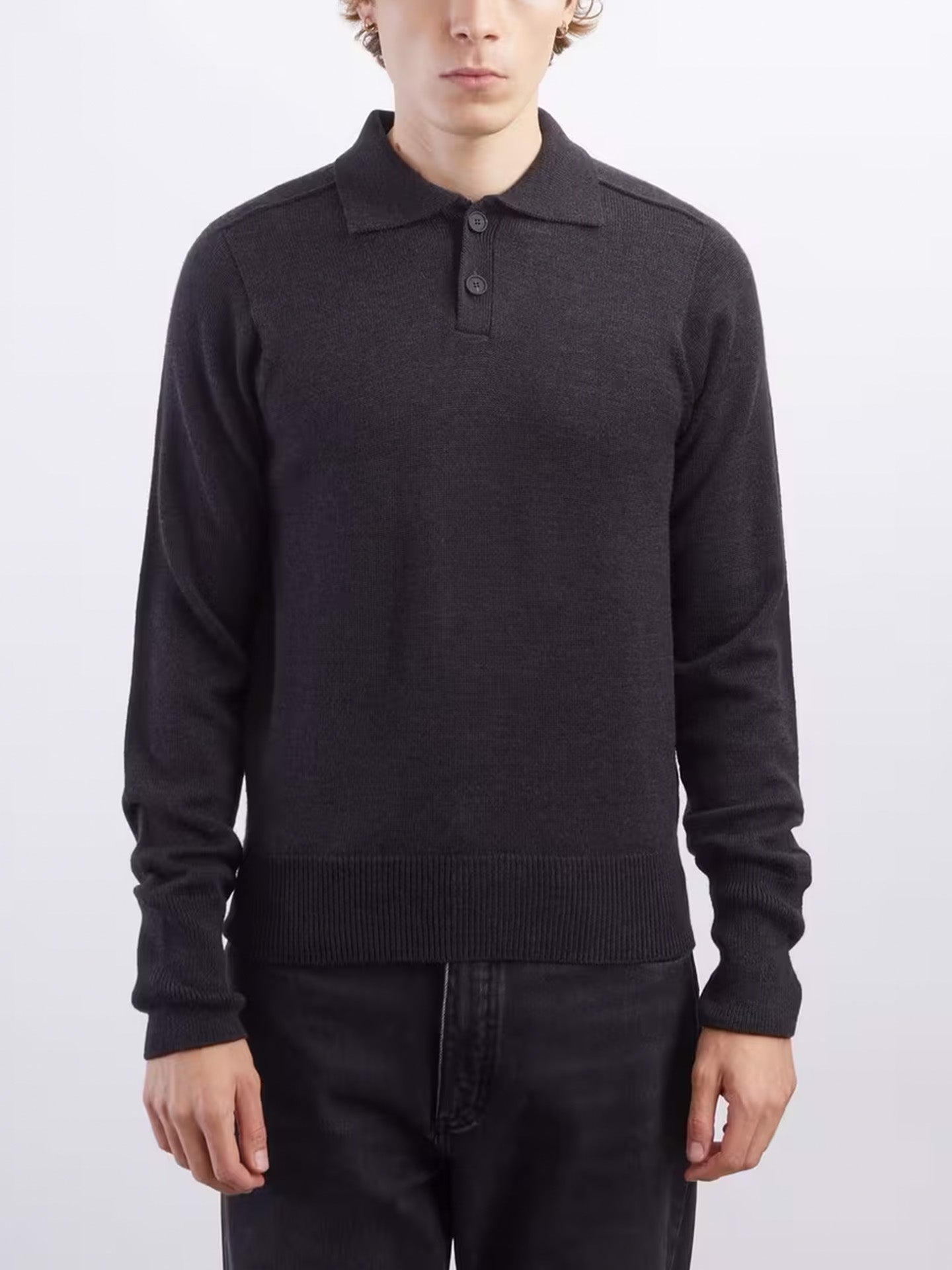 POLO SHIRT JUMPER, COAL