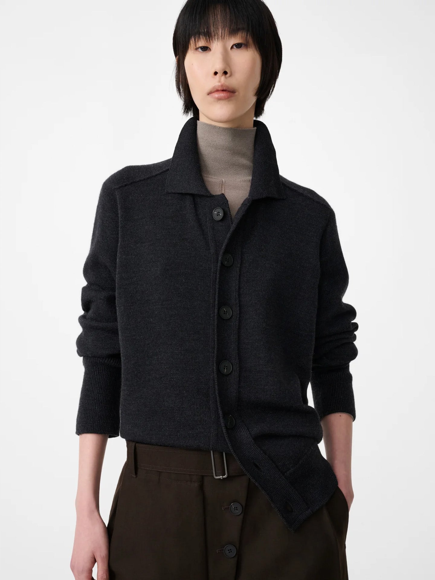 POLO CARDIGAN, COAL