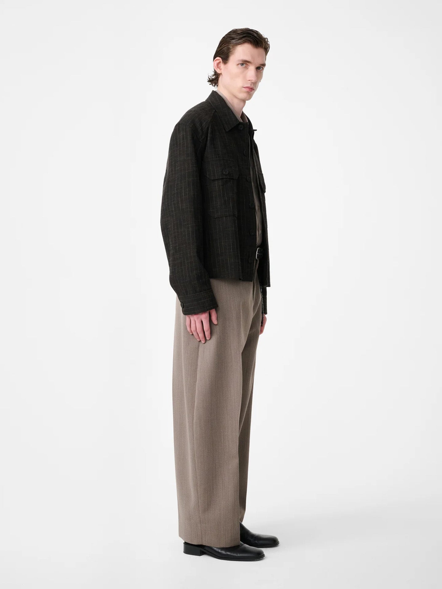 SLIM FIT OVERSHIRT, PEAT