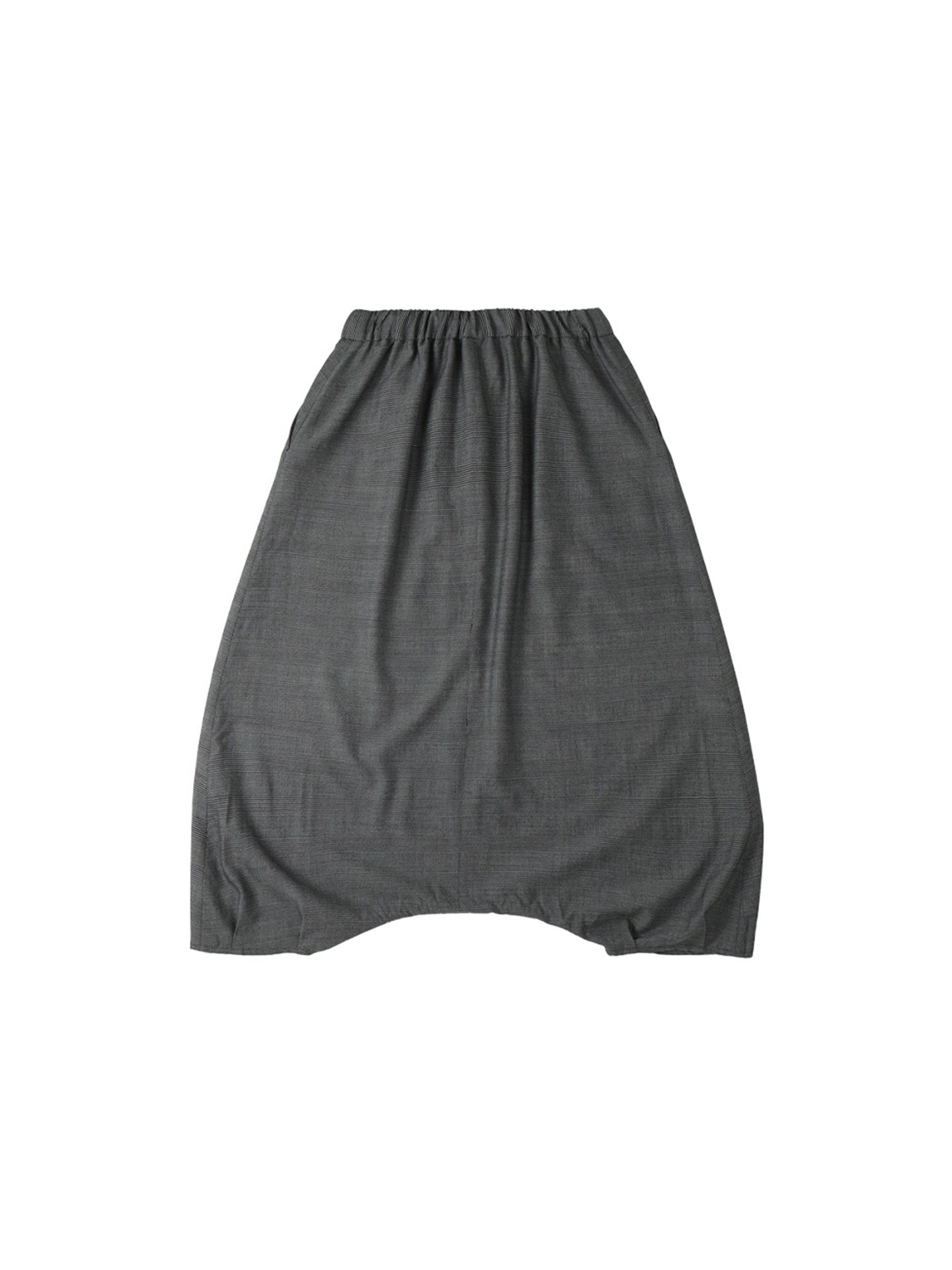GLEN PLAID SAROUEL PANTS, Light Grey