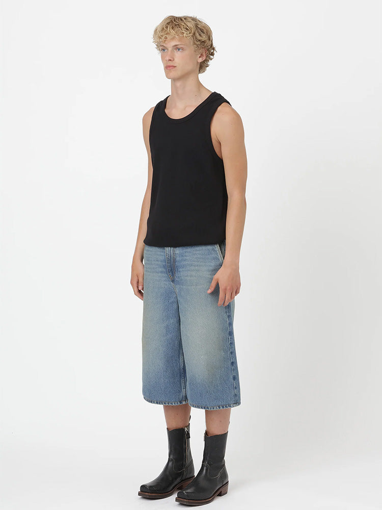 KYLE LONG DENIM SHORTS, Blue