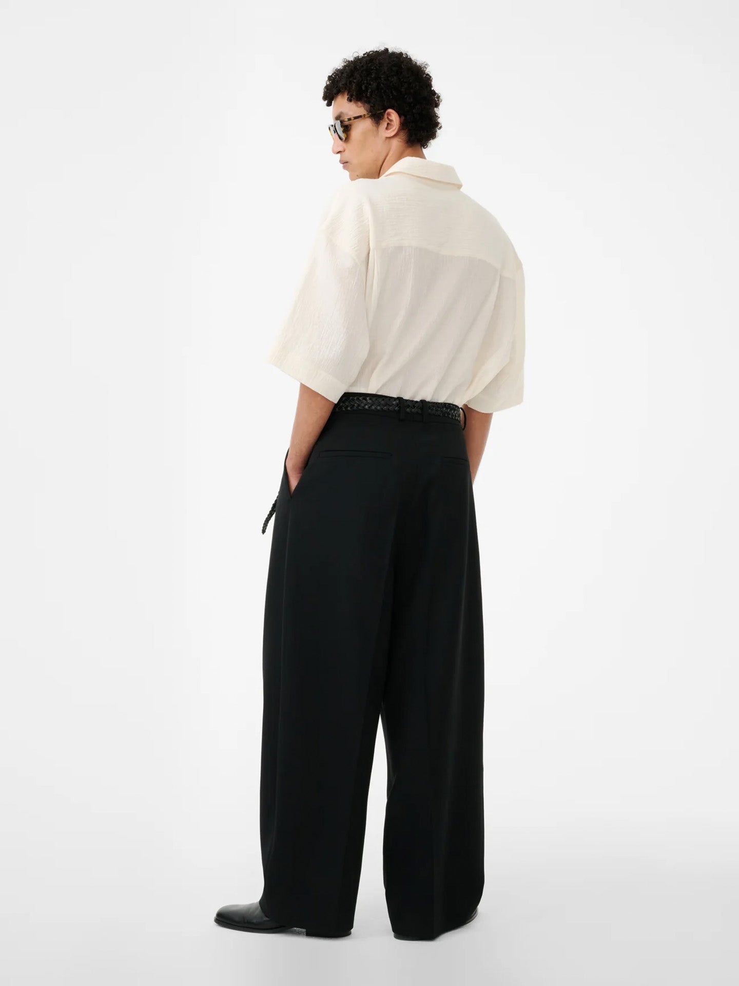 DOUBLE PLEAT VOLUME PANT, BLACK