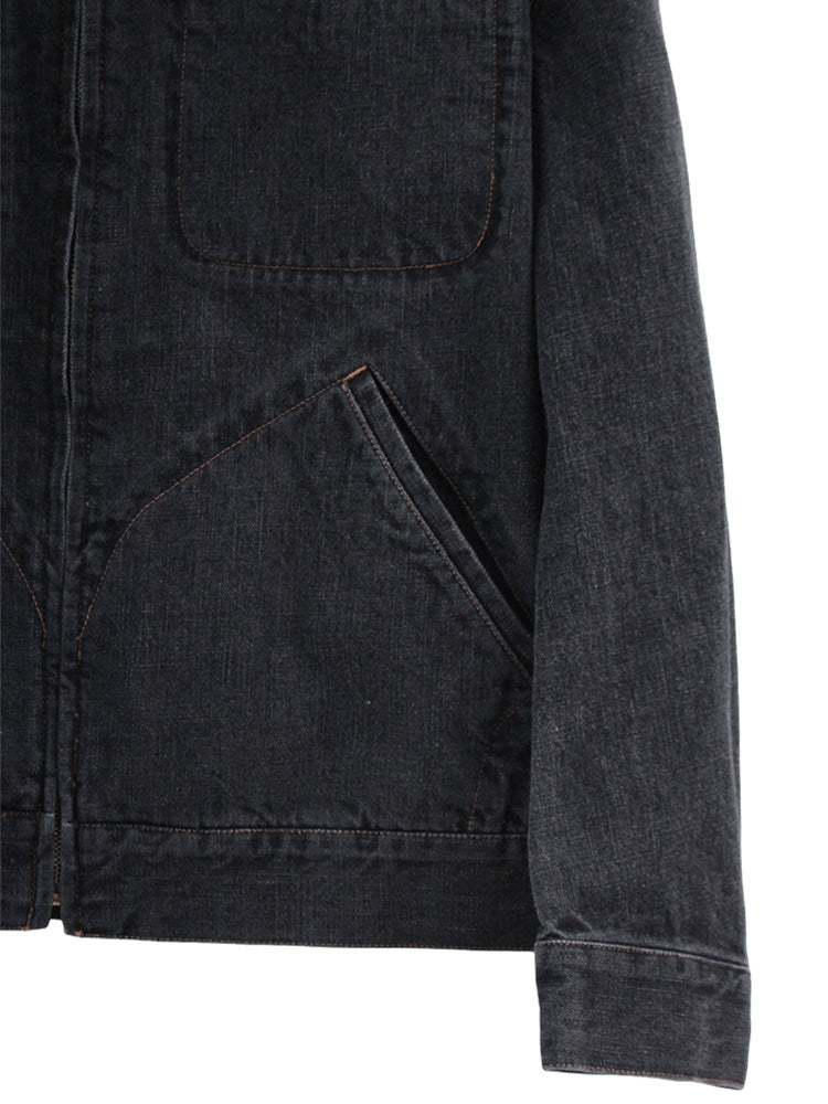 ZIP-UP TRUCKER JACKET, Dark