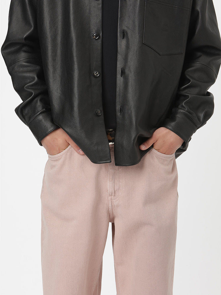 ZAYNE LEATHER SHIRT, Black