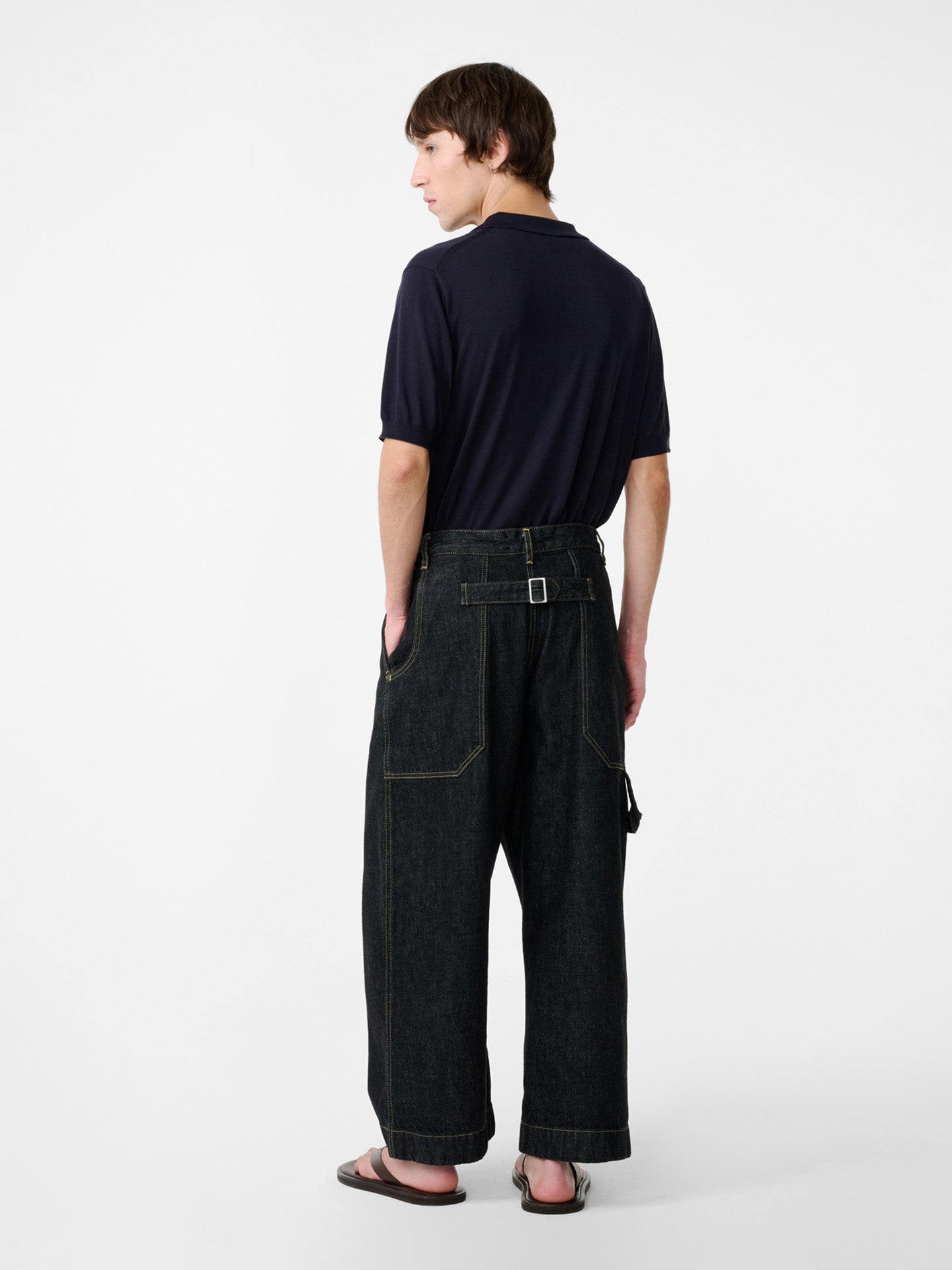 KNITTED POLO, DARK NAVY