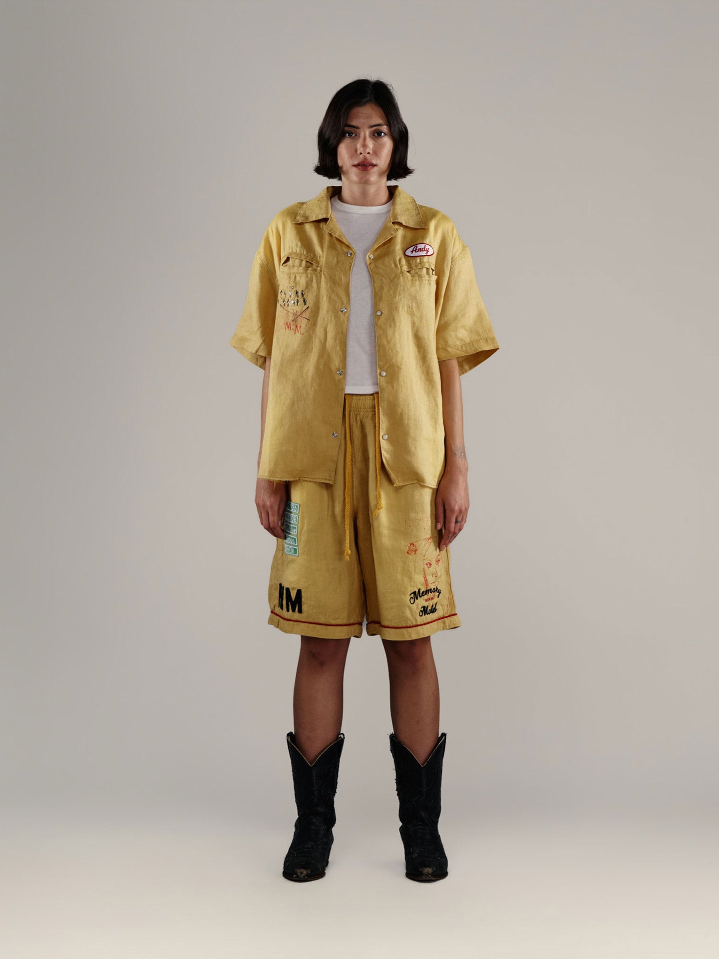 MONTAUK S/S BOWLING SHIRT, Yellow