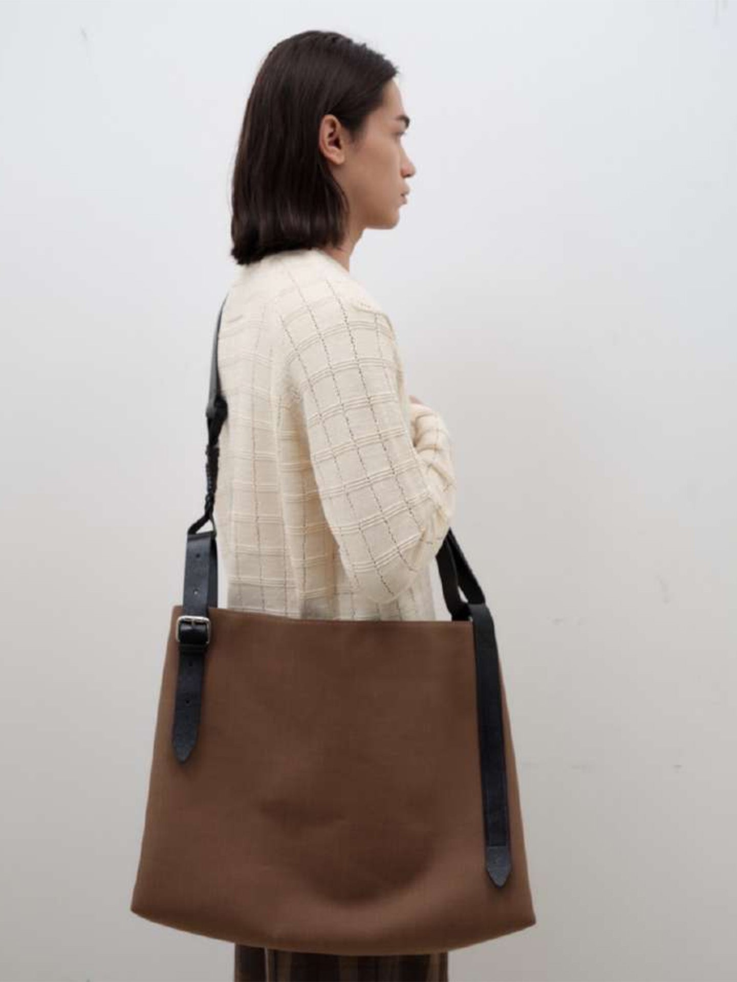 CANVAS CROWN TOTE BAG, Khaki Contrast