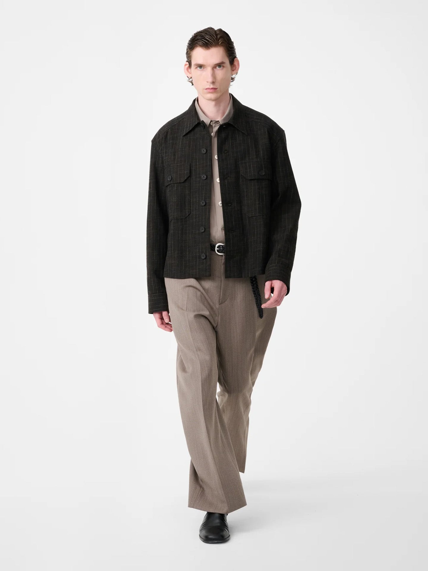SLIM FIT OVERSHIRT, PEAT