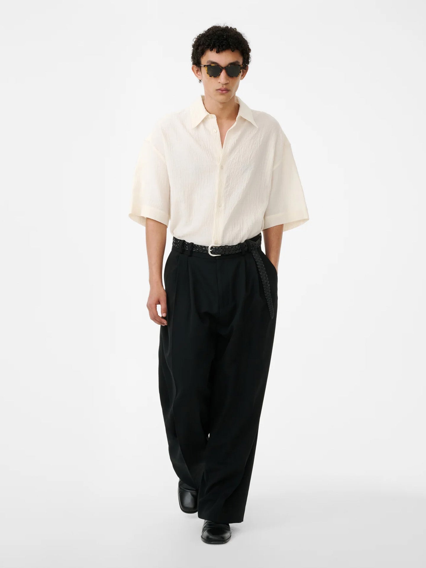 DOUBLE PLEAT VOLUME PANT, BLACK