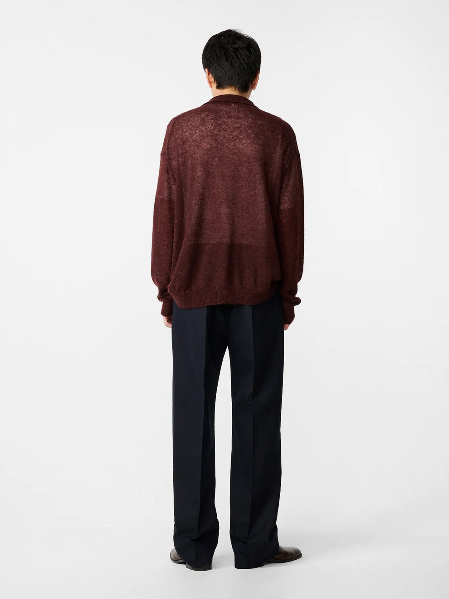 POLO COLLAR CARDIGAN, MULBERRY