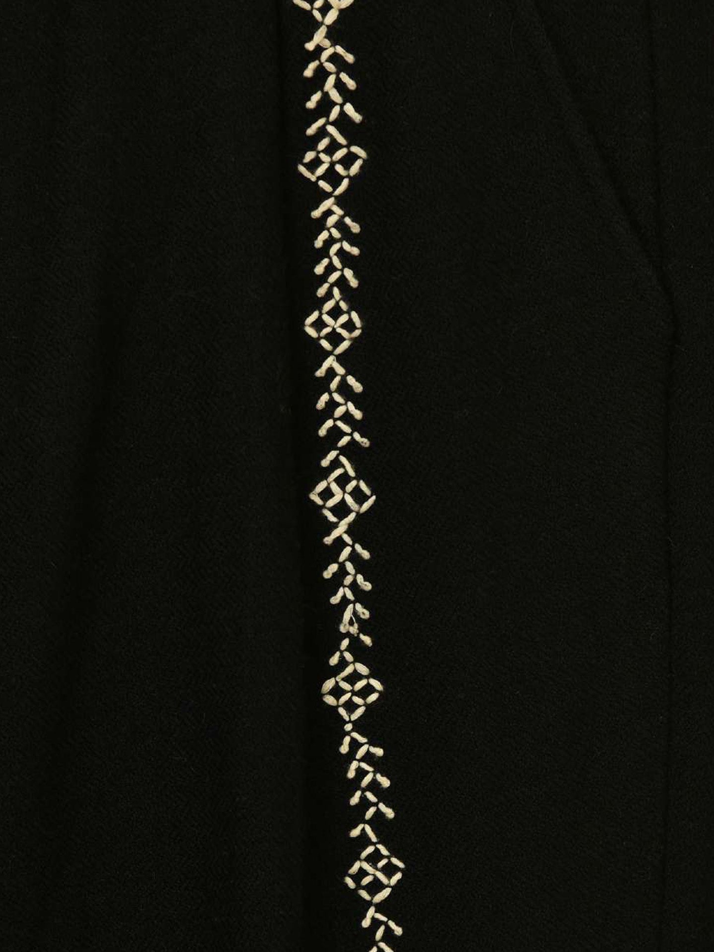 WOOL EMBROIDERED TROUSERS, Black