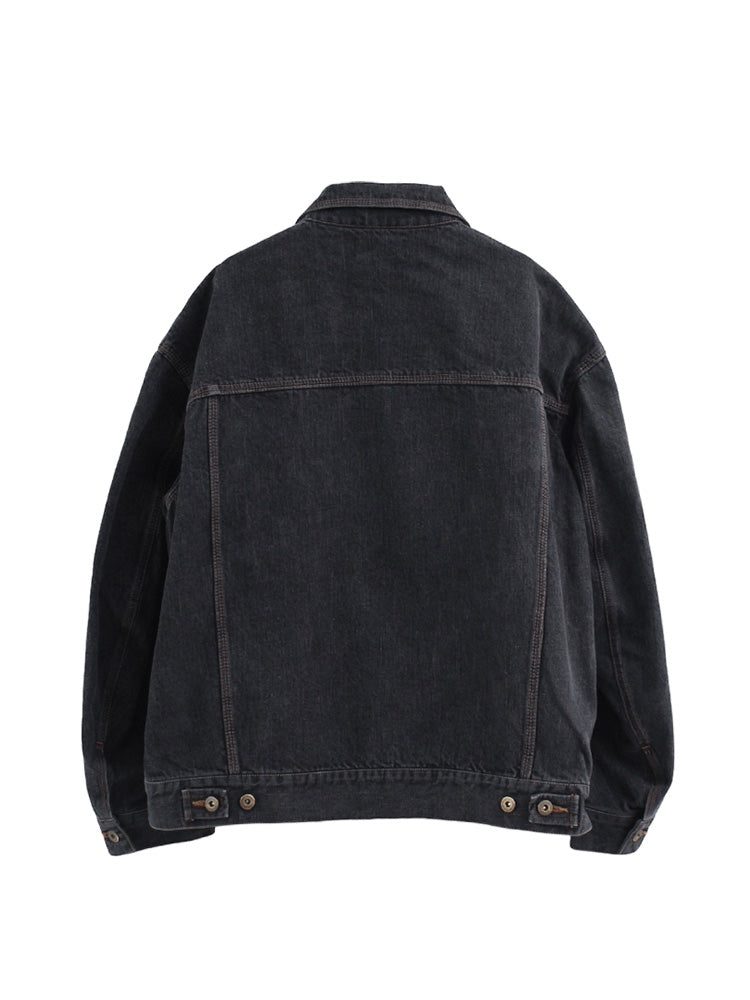 ZIP-UP TRUCKER JACKET, Dark