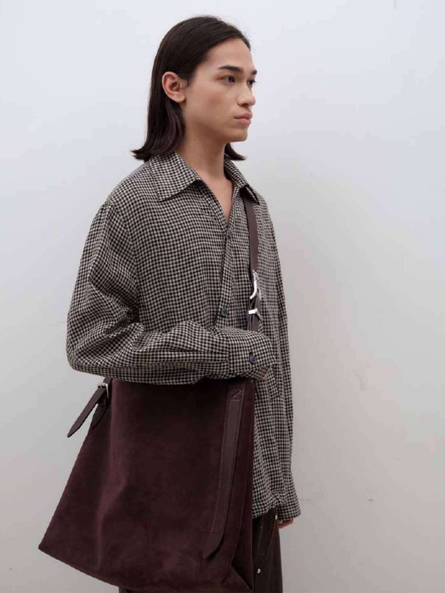 SUEDE CROWN TOTE BAG, Merlot Suede