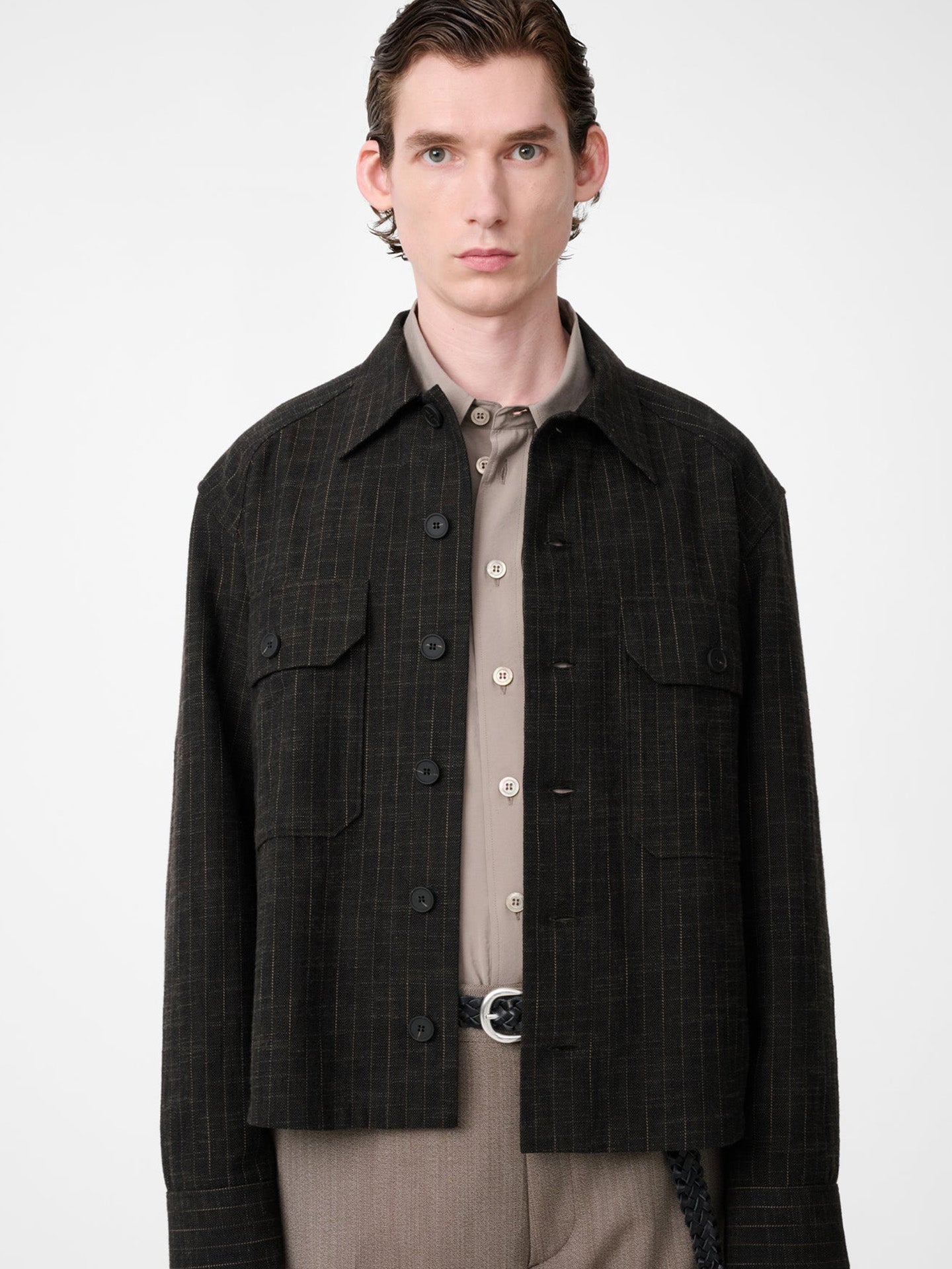 SLIM FIT OVERSHIRT, PEAT