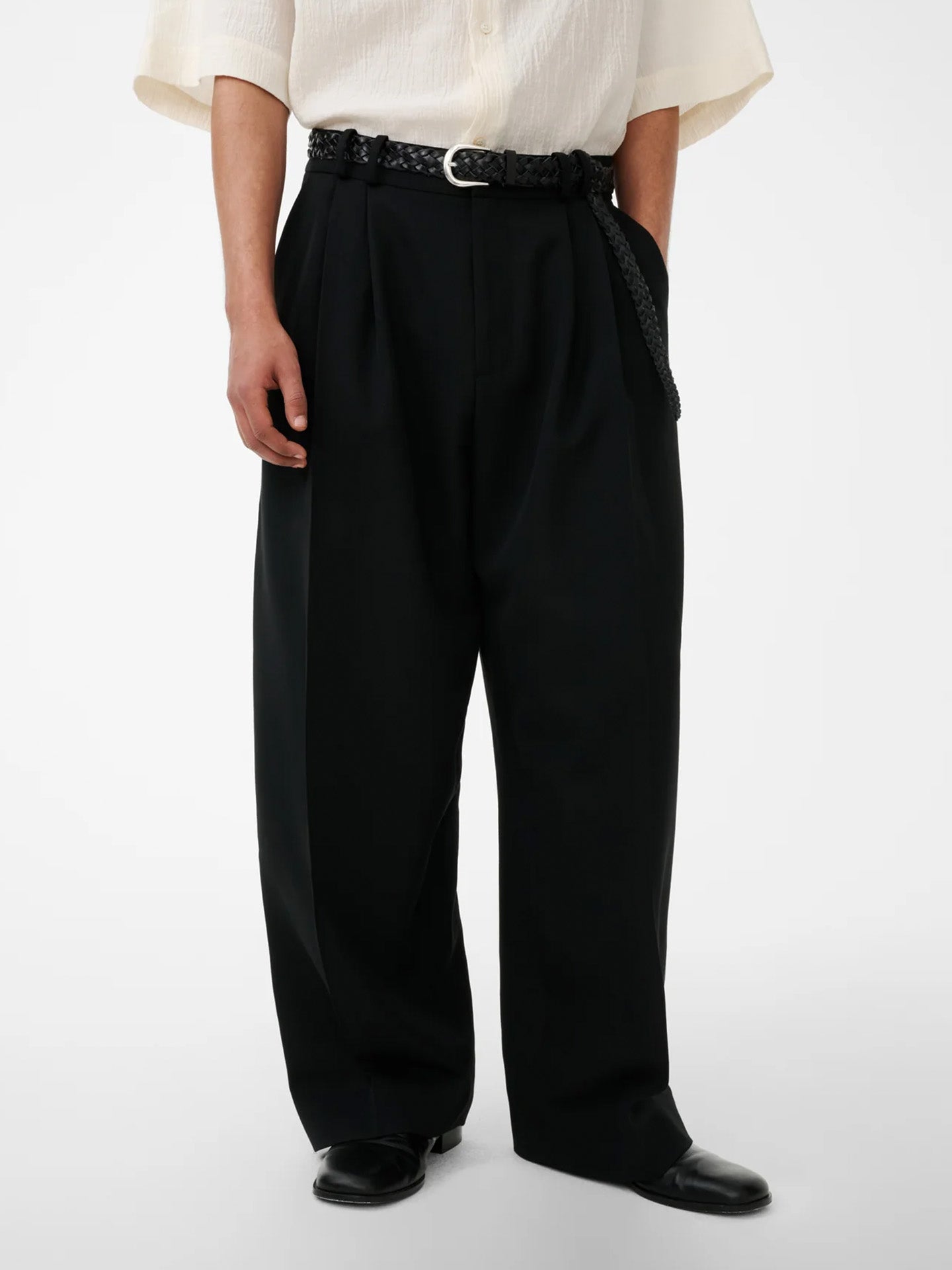 DOUBLE PLEAT VOLUME PANT, BLACK