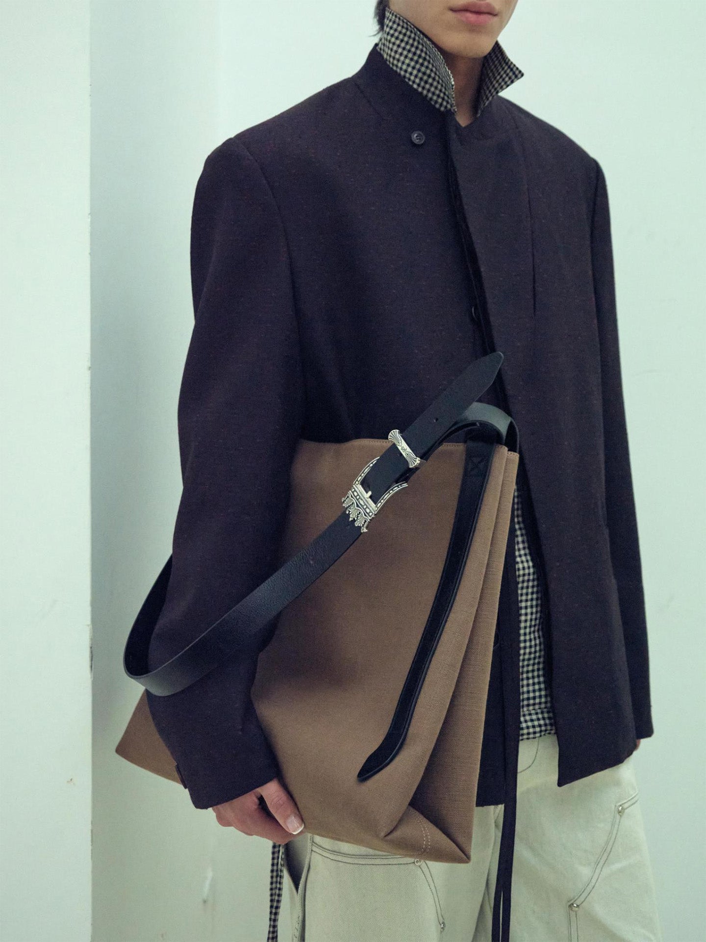 CANVAS CROWN TOTE BAG, Khaki Contrast