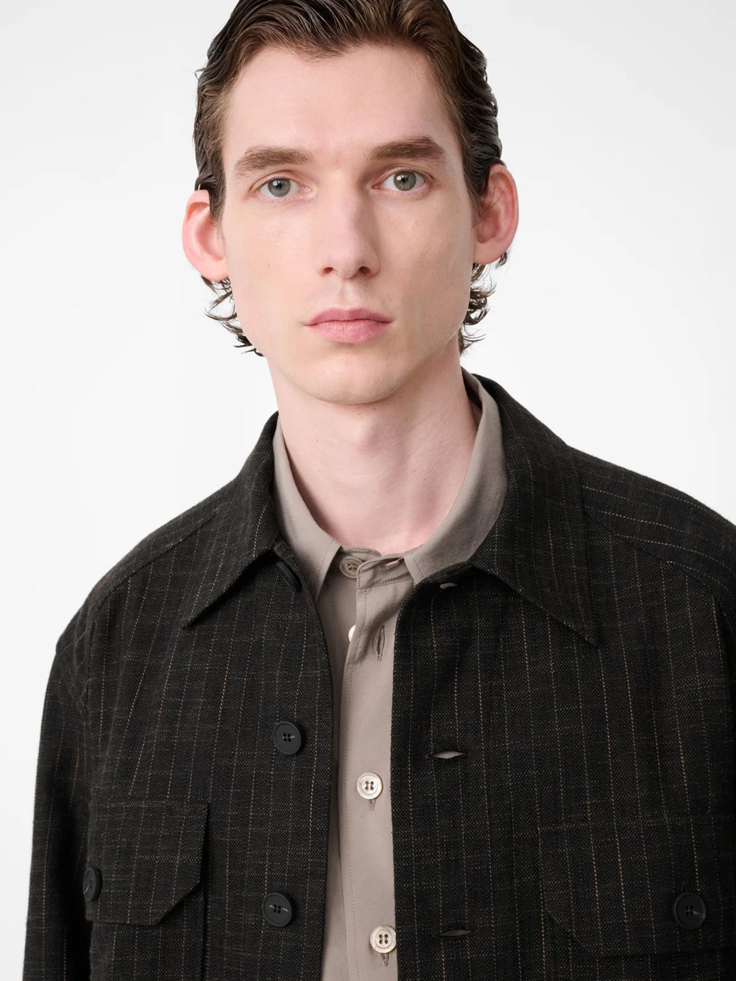 SLIM FIT OVERSHIRT, PEAT