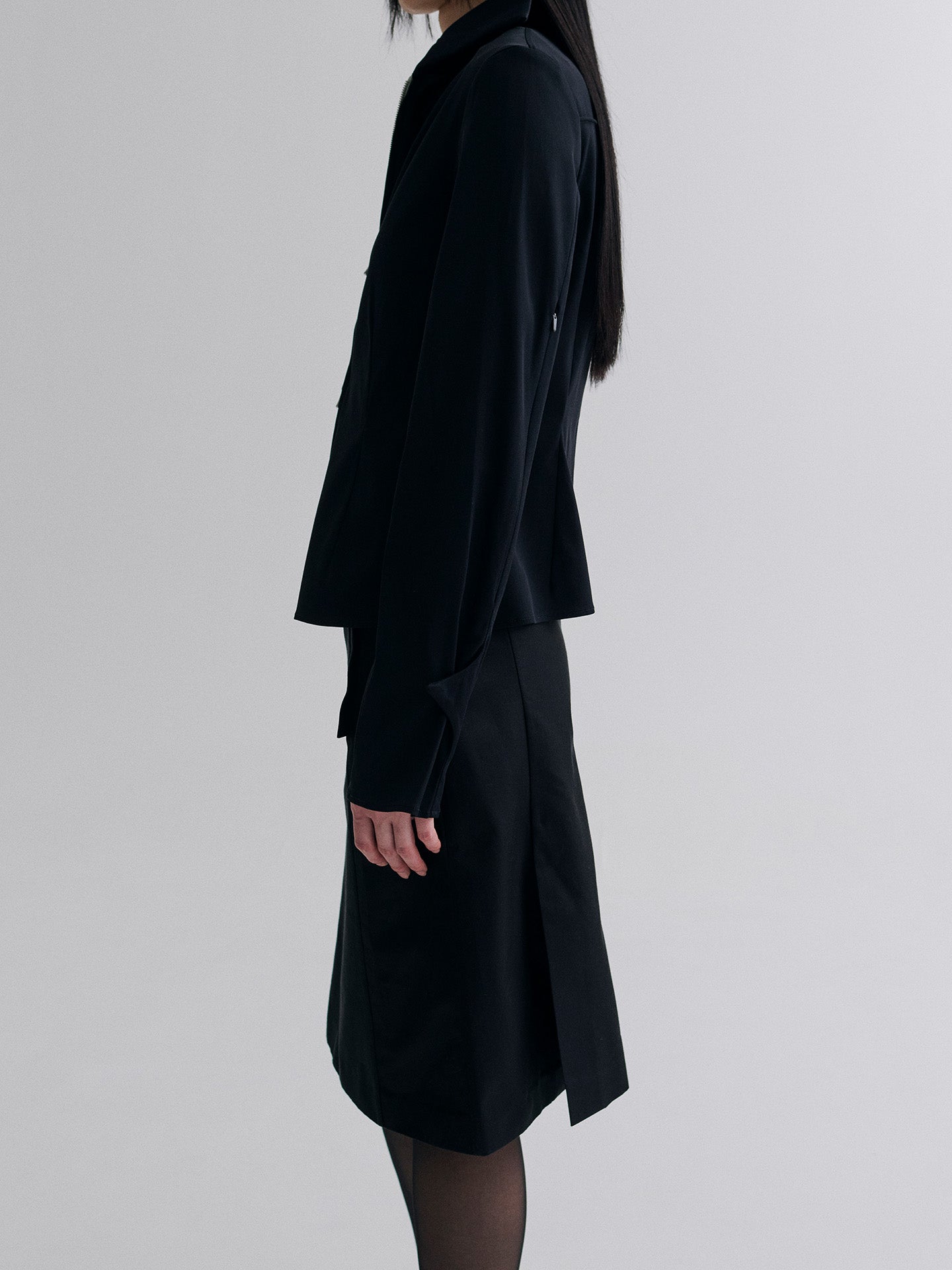 FILE SKIRT, BLACK