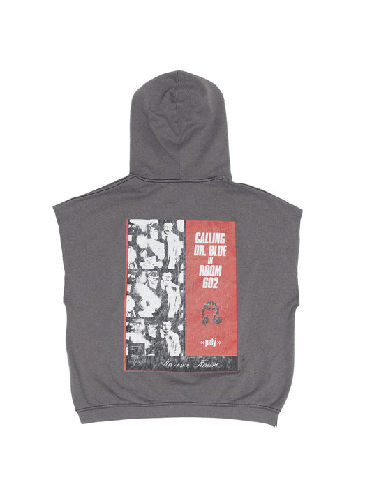 DR. BLUE CUT OFF HOODIE, Brown
