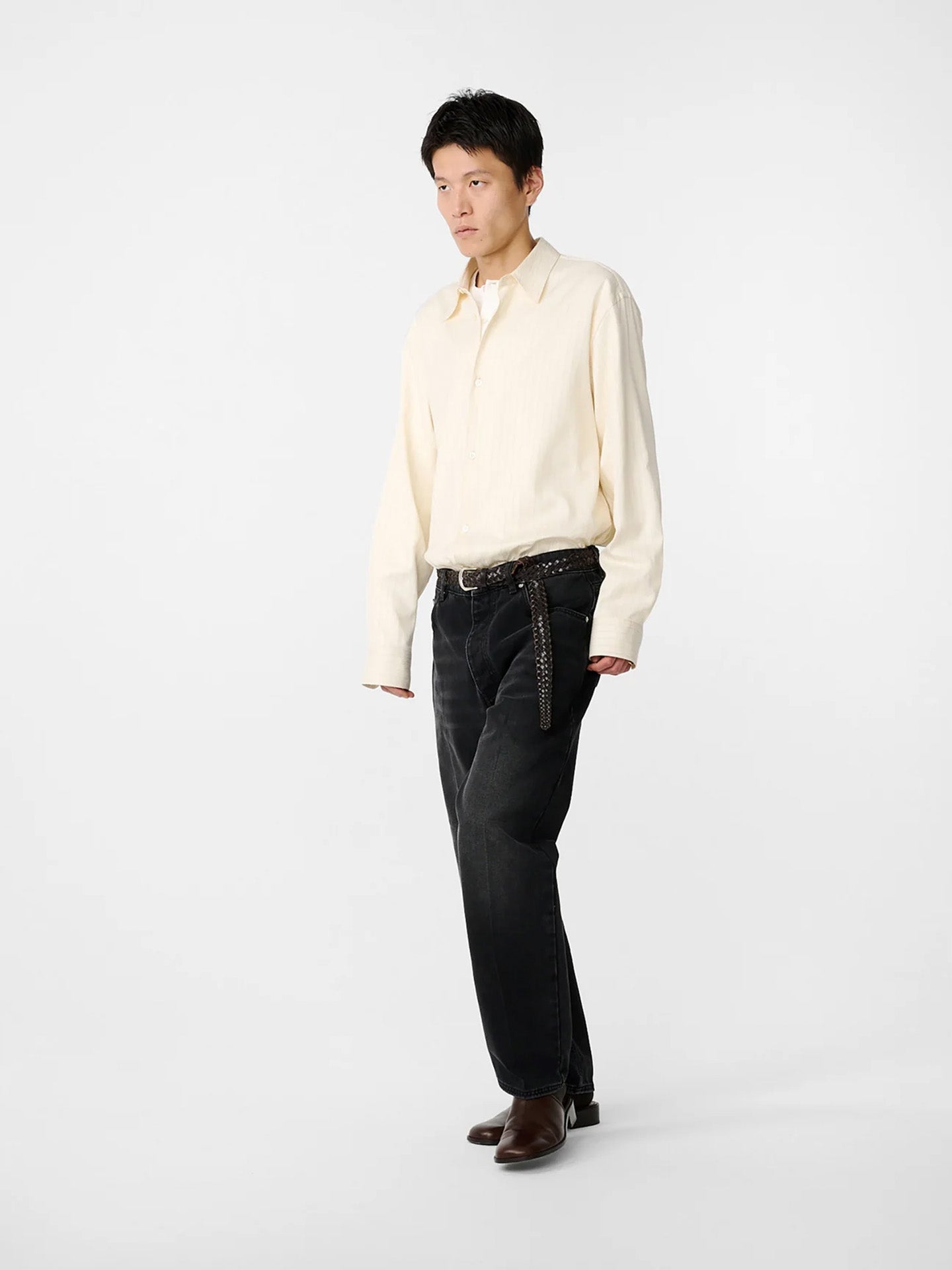 BOXY OVERSIZED SHIRT, AMBER STRIPE