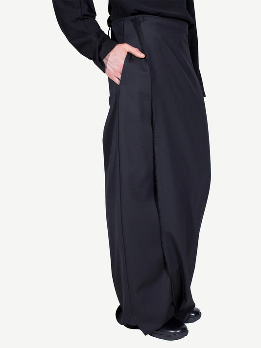 CURSUS DRAPE TROUSERS, CROW BLACK
