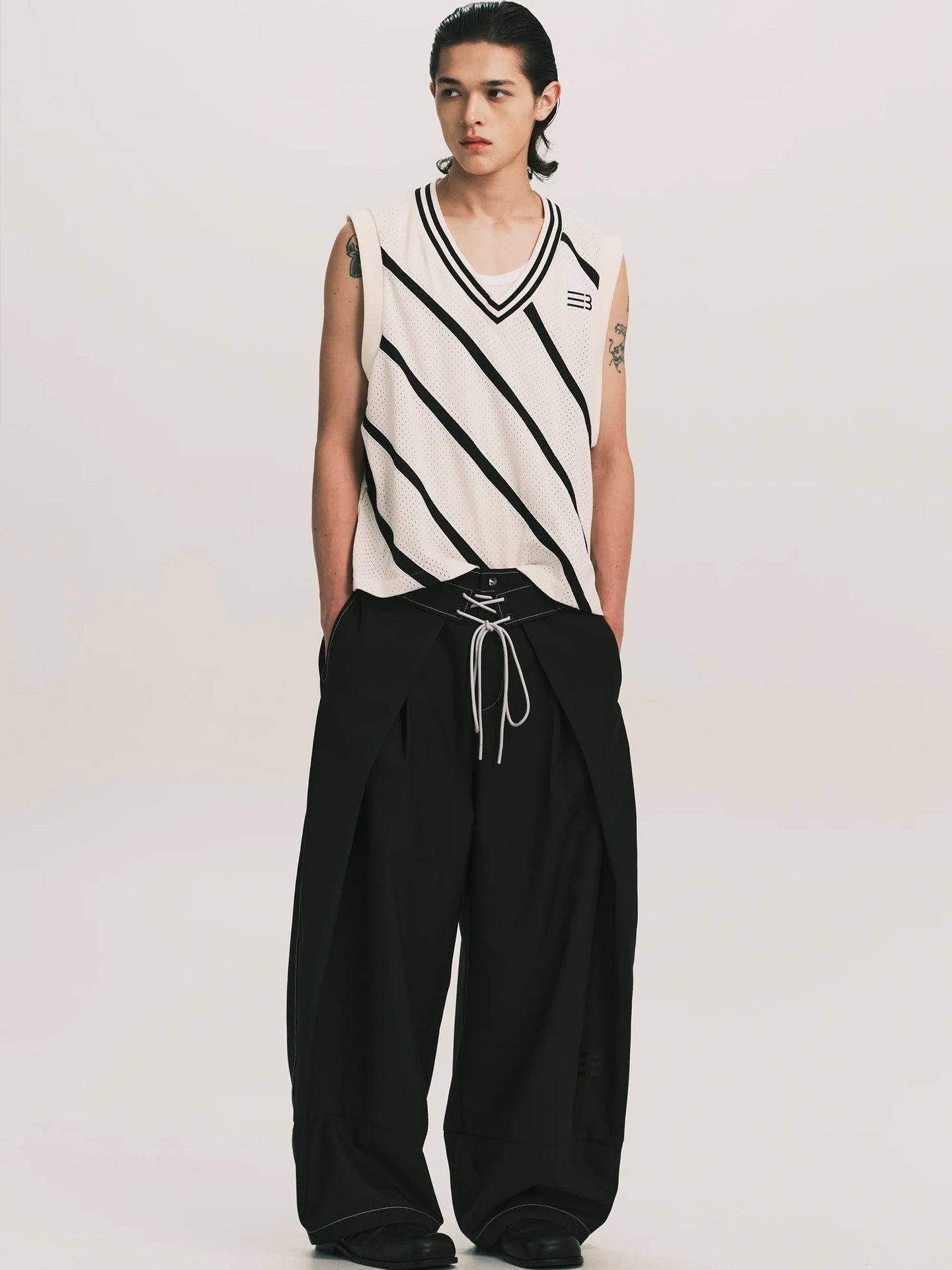 FOLDING WIDE SWIM TROUSERS, Black