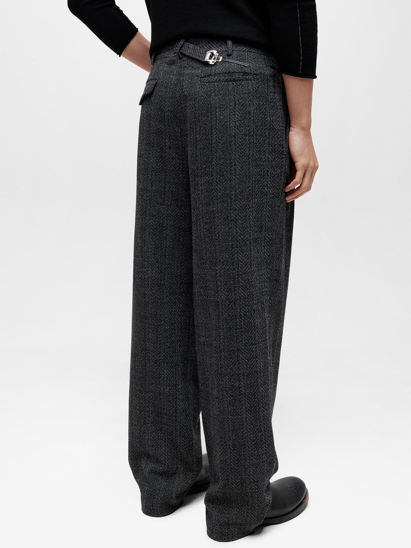 REGOLATORE DOUBLE PLEATS, Black