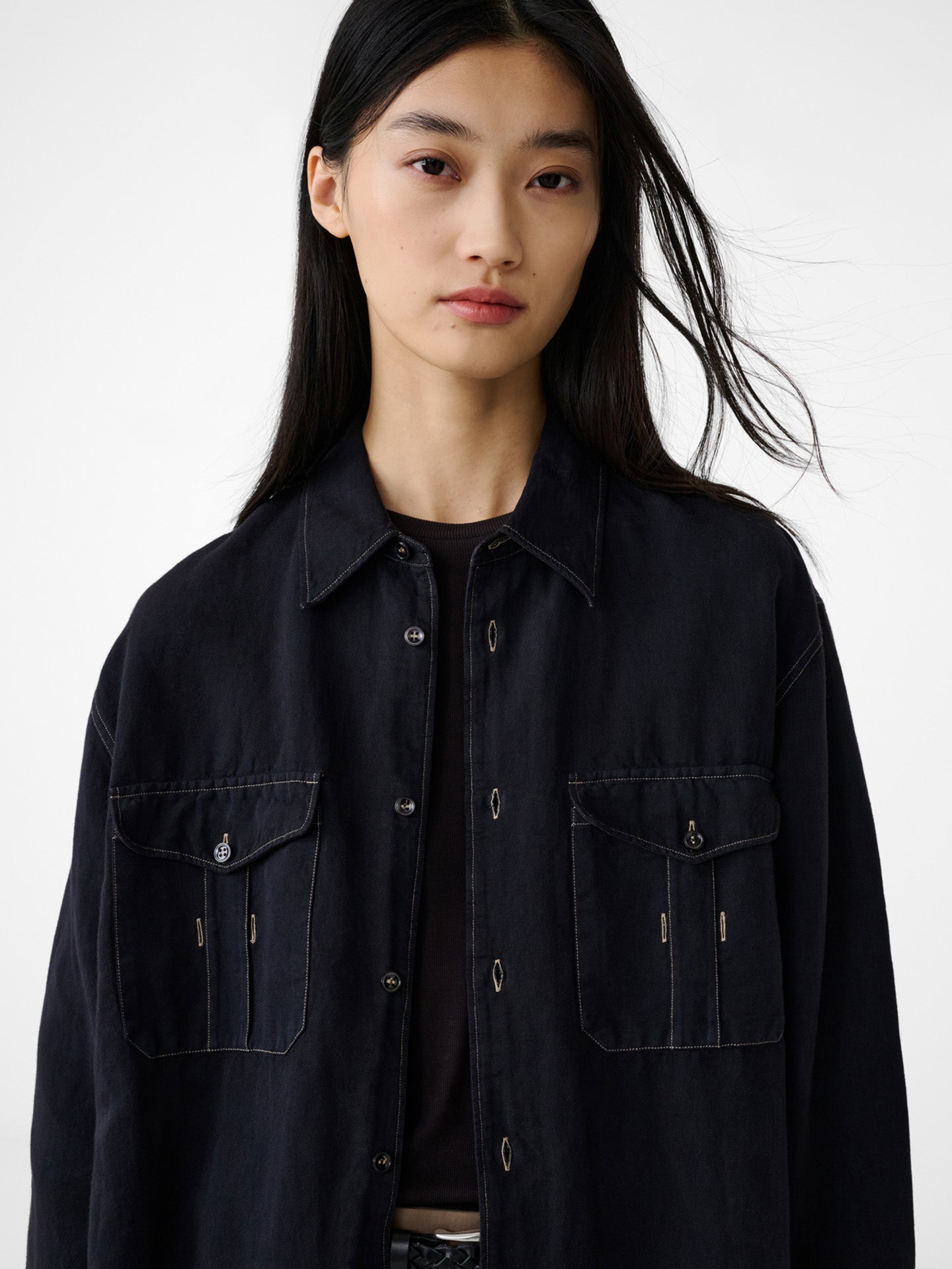 UTILITY POCKET SHIRT, BLACK GRAPE