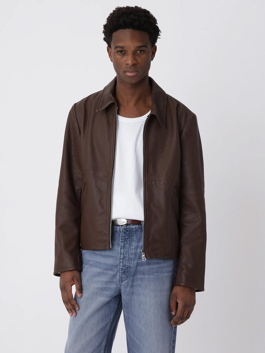 DUTTON LEATHER JACKET, Brown