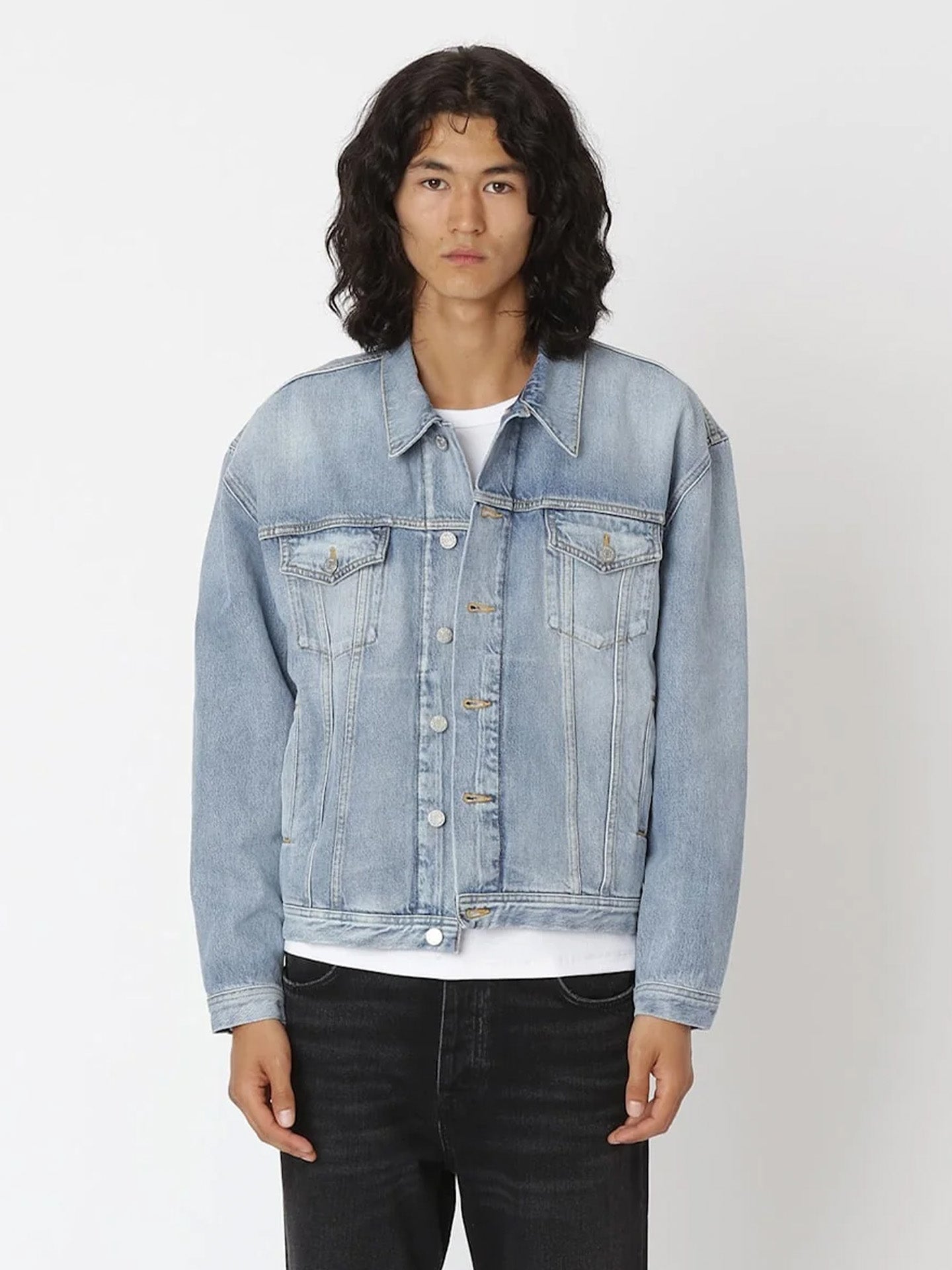 LIVERPOOL BROKEN DENIM JACKET, Blue